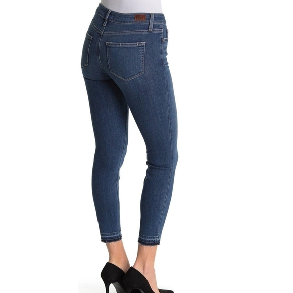NWT Paige Verdugo Crop Skinny Jeans 29 Leyna Distressed Raw Hem - Picture 3 of 12